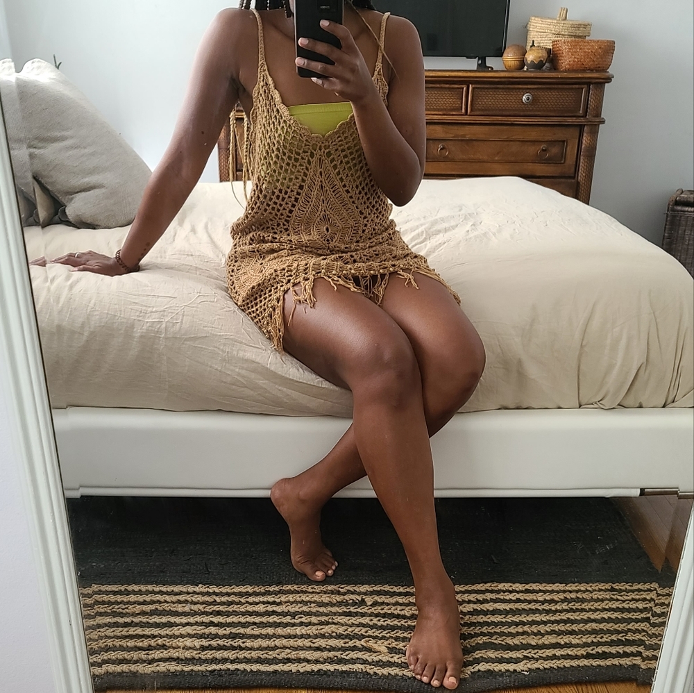 70's Style Crochet Cover-up dress